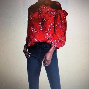 Banana Republic one shoulder bow top spring 17